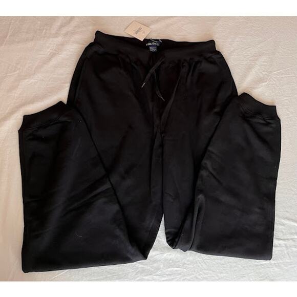 VTG NWT Nautica Sweatpants Mens Classic Black Size Large - Picture 1 of 7
